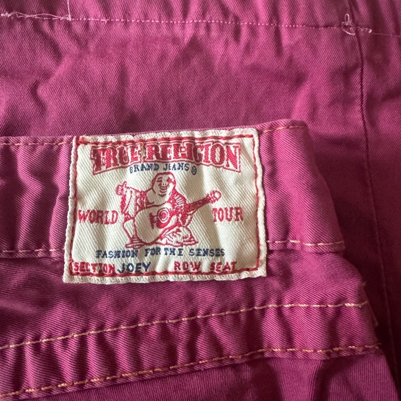 True Religion Pink Denim Pants with Contrast Stitching - Picture 3 of 4
